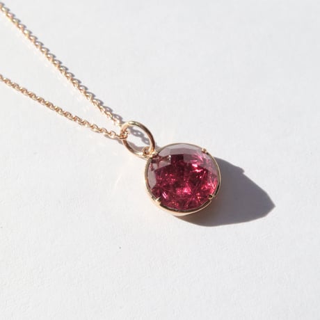 ルベライト 8mm RD型 甲州貴石切子 necklace