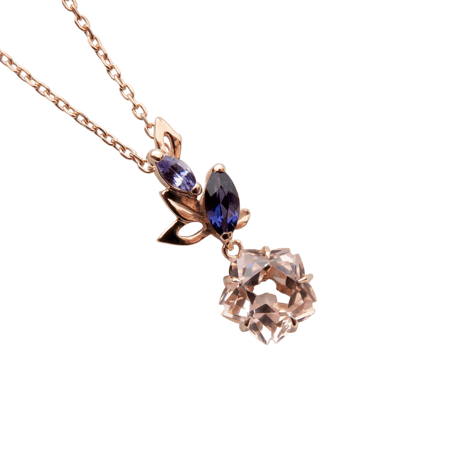 【necklace】　モルガナイト　7mm　さくらシェイプ