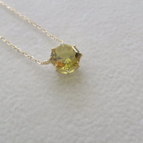 カナリートルマリン 7mm アトリアカット ネックレス