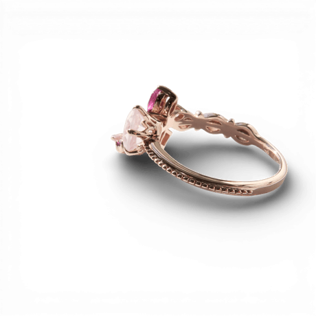 【Ring】　ローズクォーツ　6mm　スターインカット　＃11