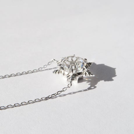 白水晶 8mm ゆきんこカット necklace