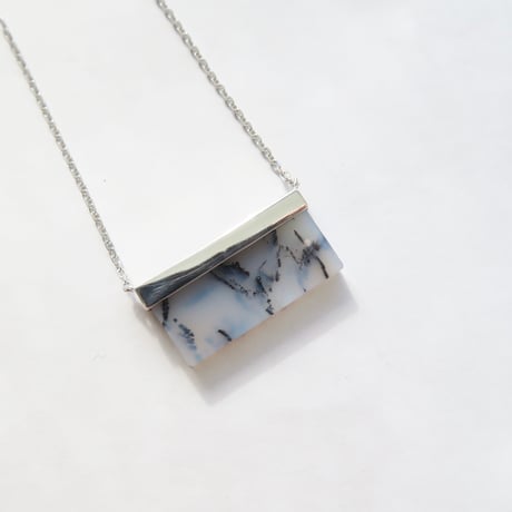 デンドリティックアゲート：シミズ貴石 かんなカット　necklace
