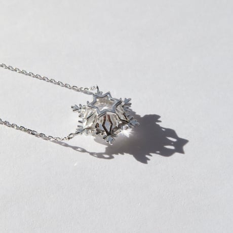 白水晶 8mm ゆきんこカット necklace