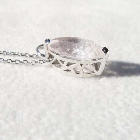 【necklace】　ローズクォーツ 12×6mm マーキス クラッシュクォーツ.