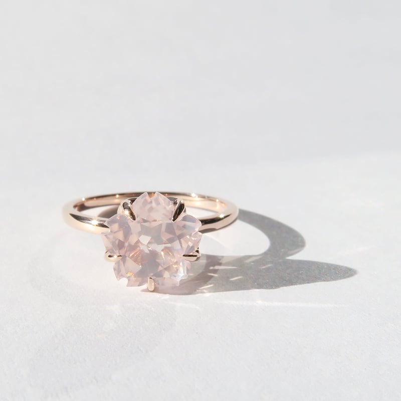ローズクォーツ 8.5mm さくらシェイプ Ring＃11 | FREESIA
