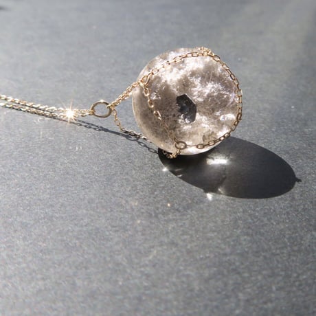 【Necklace】ホワイトガーデンクォーツ パイライト入り