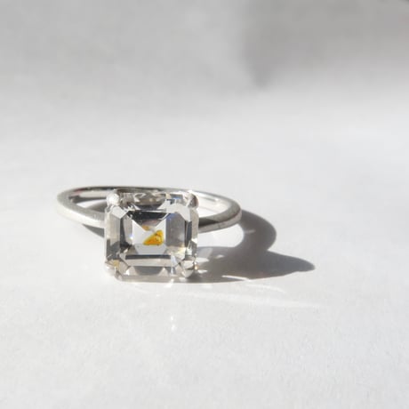 【Ring】　オイルインクォーツ　7×8mm　オクタゴン　＃11
