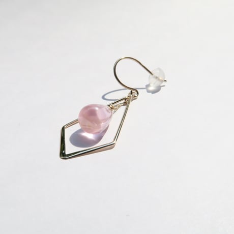 【pierced】　Rinto：ピーチピンクCZ（F-PE-2381)
