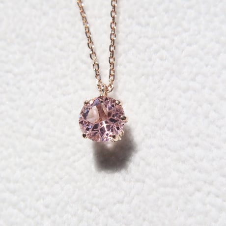 【necklace】　ピンクトルマリン　6mm　ダンデライオンカット