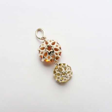 【charm】　エクストラシトリン8ｍｍ+イエローベリル6ｍｍ ダンデライオンカット　気ままにリメイク
