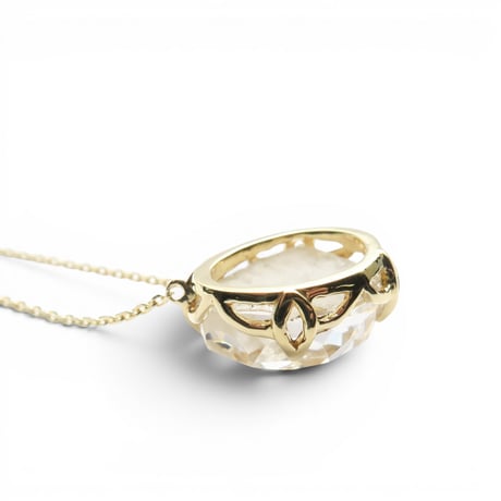 【necklace】　ホワイトガーデンクォーツ　かんなカット