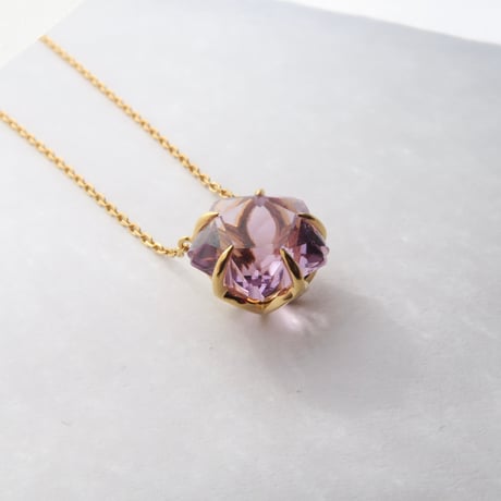 ローズアメジスト 10mm さくらシェイプカット necklace