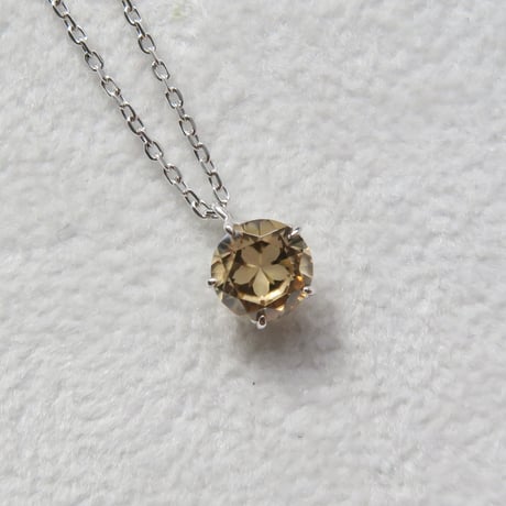 【necklace】　イエロージルコン　6mm　さくらインカット