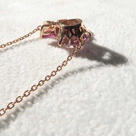 【necklace】　バイカラーアメジスト 8mm さくらインカット pink