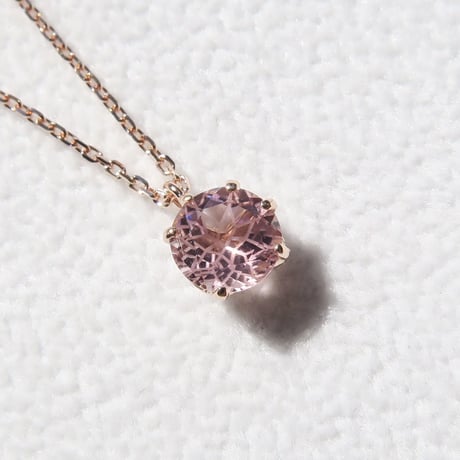 【necklace】　ピンクトルマリン　6mm　ダンデライオンカット
