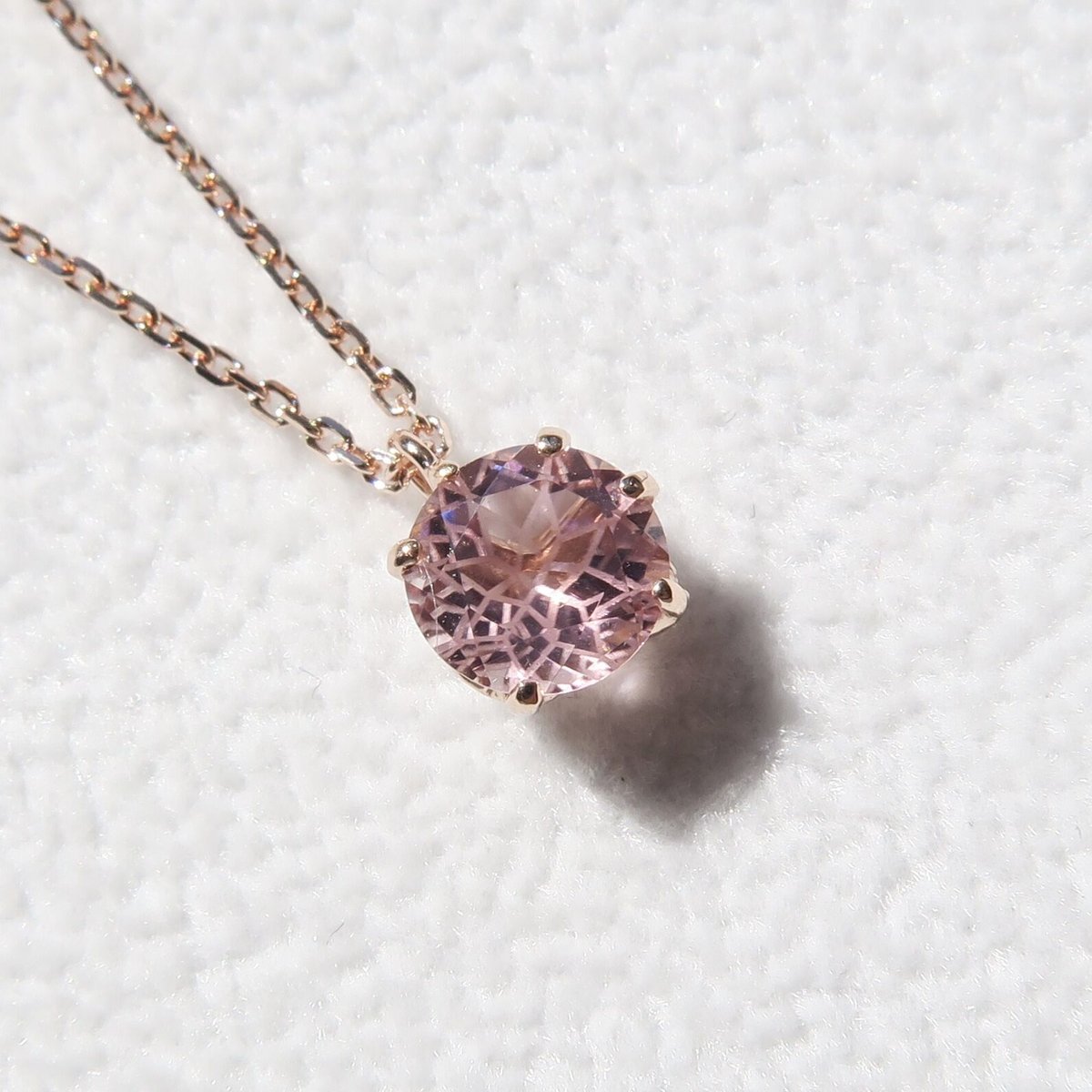 ピンクトルマリン　ダンデライオンカット　ネックレス　K10PG necklace】 ピンクトルマリン 6mm ダンデライオンカット | FREESIA
