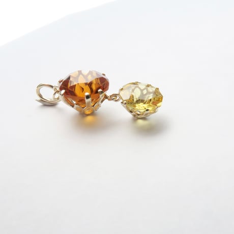 【charm】　エクストラシトリン8ｍｍ+イエローベリル6ｍｍ ダンデライオンカット　気ままにリメイク