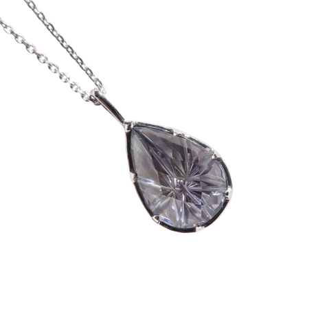 【necklace】　バイカラーゾイサイト PS 甲州貴石切子