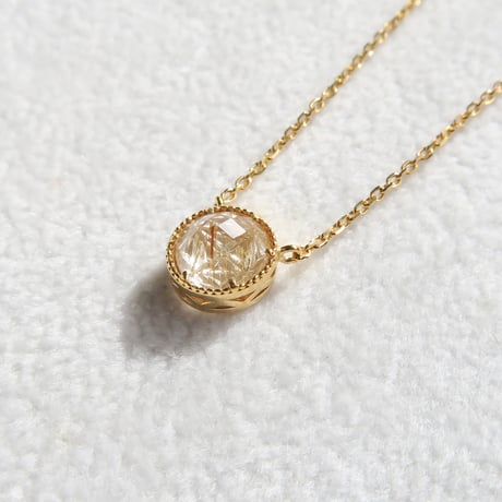 【necklace】　ルチルクォーツ　RD型　甲州貴石切子