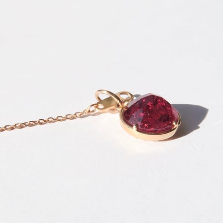 ルベライト 8mm RD型 甲州貴石切子 necklace