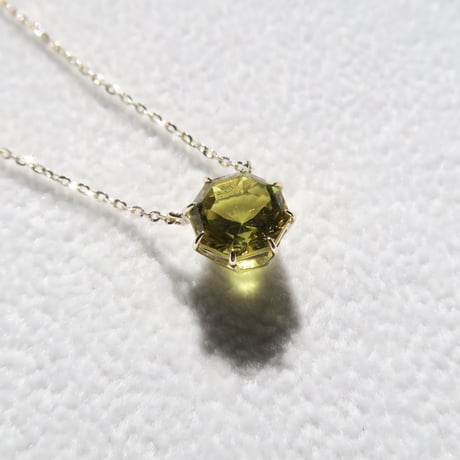 カナリートルマリン 7mm アトリアカット ネックレス