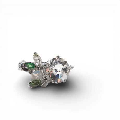 【Ring】　白水晶　8mm　カメリアカット　＃12