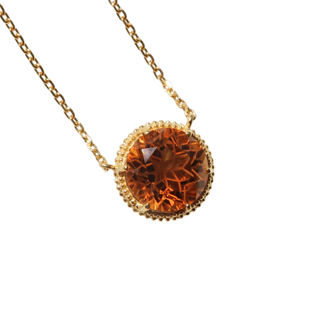 【necklace】　エクストラシトリン 8mm ダンデライオンカット