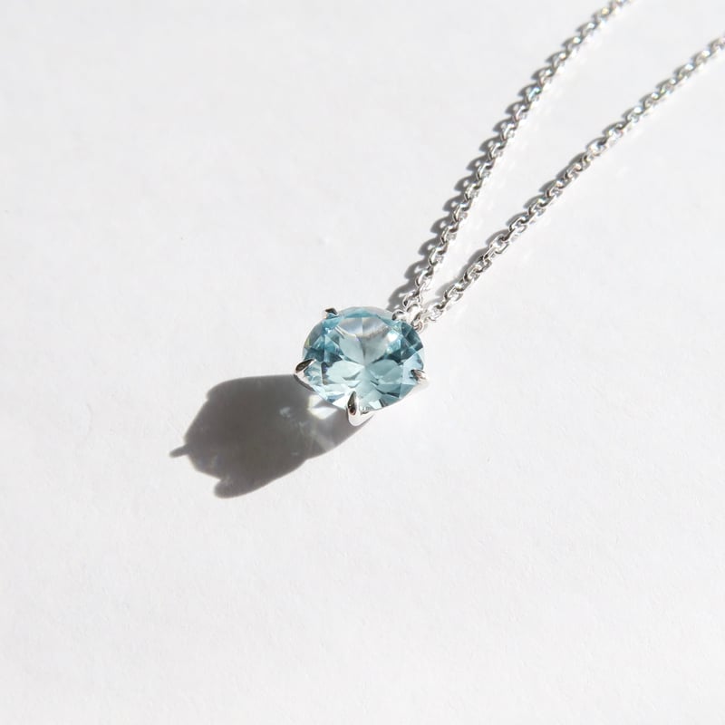 ブルージルコン 6mm さくらインカット necklace | FREESIA