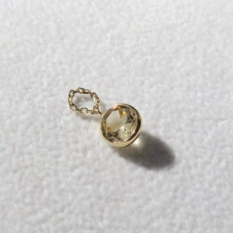 【charm】　イエロージルコン　6mm　さくらインカット