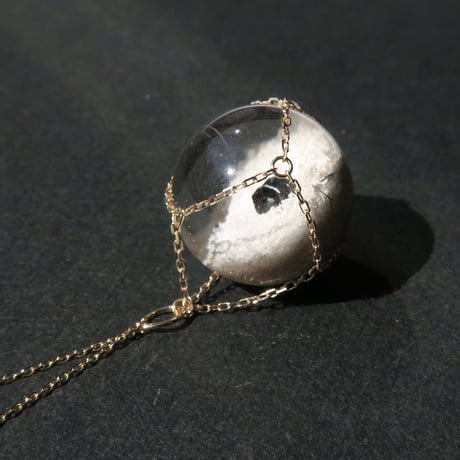 【Necklace】ホワイトガーデンクォーツ パイライト入り