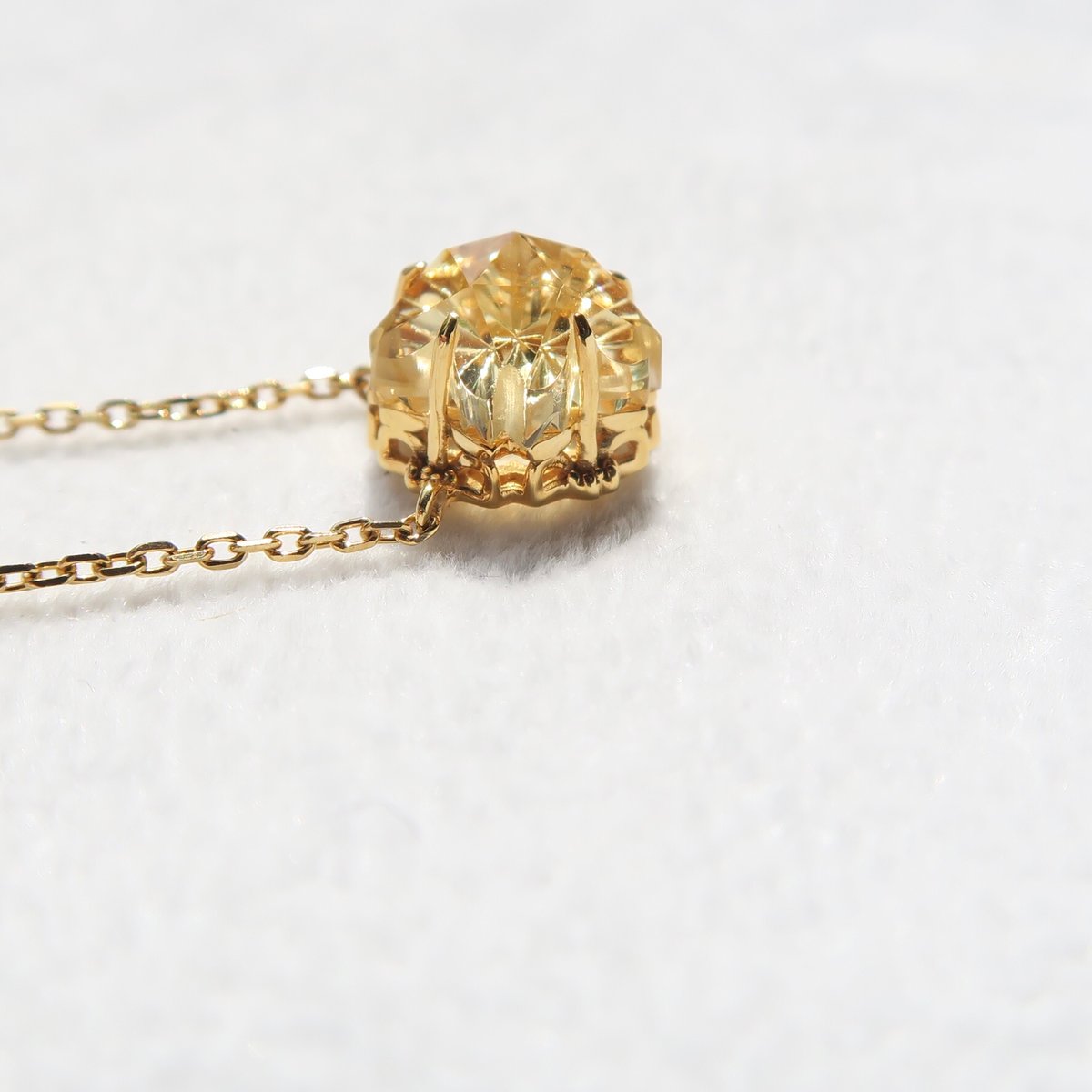ケードー⭐️750刻印 k18本鼈甲とトルコ石リング＆ネック VIERI豪華 シトリン 桜型 甲州貴石切子 necklace | FREESIA