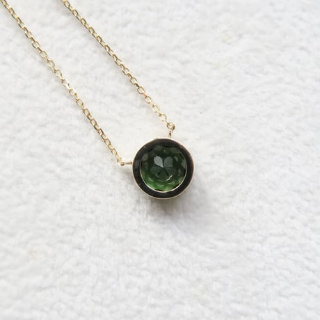 【necklace】　グリーントルマリン　6ｍｍ　さくらインカット