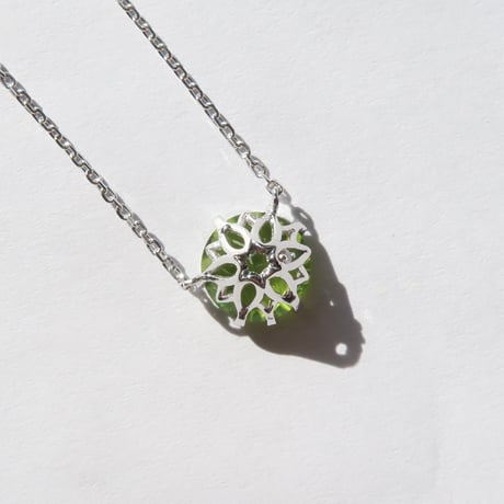 ペリドット 8mm ダンデライオンカット necklace