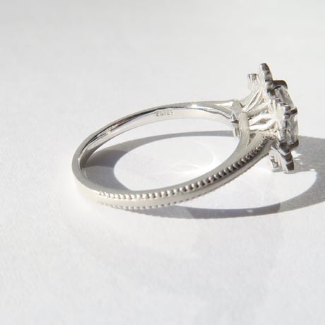 白水晶 6mm ゆきんこカット Ring＃11