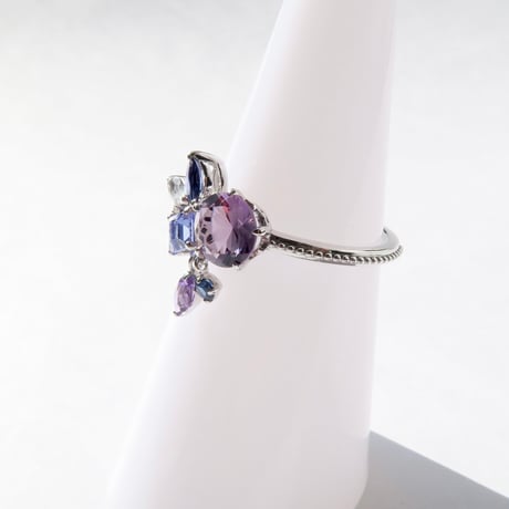 【Ring】　アメジスト　6mm　さくらインカット　＃11