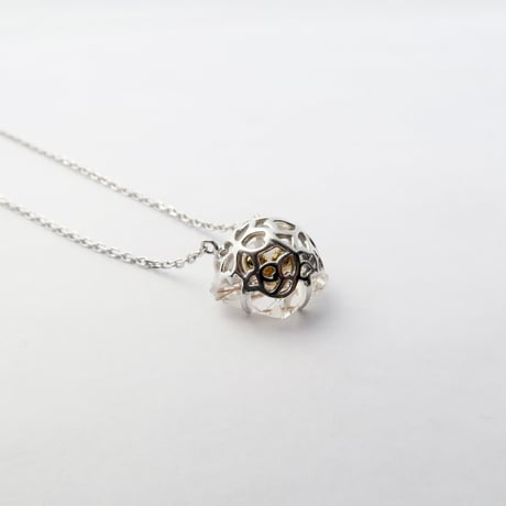 【necklace】　ルチルクォーツ 10mm ぺたんこさくらシェイプ
