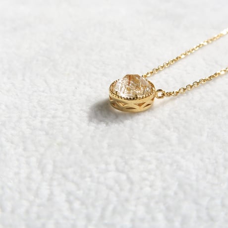 【necklace】　ルチルクォーツ　RD型　甲州貴石切子