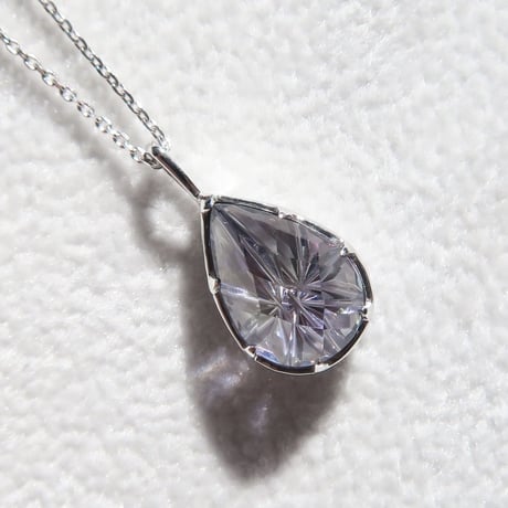 【necklace】　バイカラーゾイサイト PS 甲州貴石切子