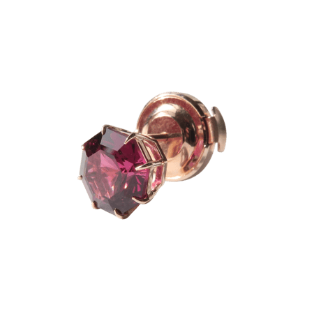 【Lapel pin】　ロードライトガーネット 8mm アトリアカット