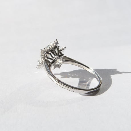 白水晶 8mm ゆきんこカット Ring＃11