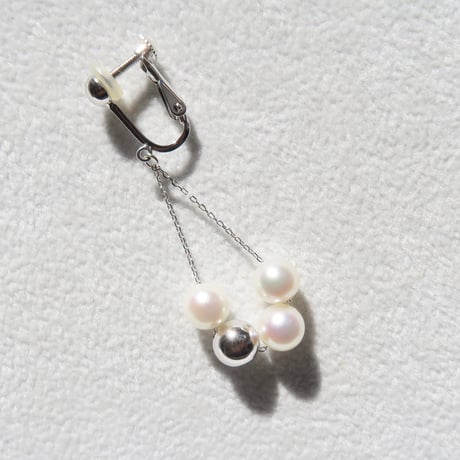 【 earring】　アコヤパール　片耳
