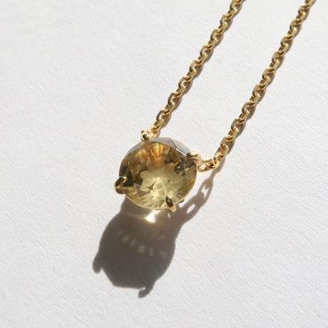 【necklace】　イエロージルコン　6mm　クローバーインカット