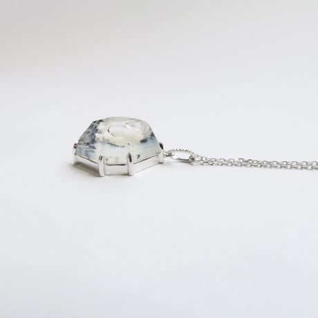 【ncklace】　デンドリティックアゲート+白水晶