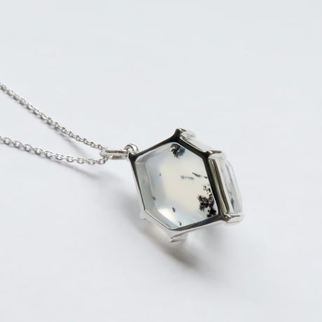 【ncklace】　デンドリティックアゲート+白水晶