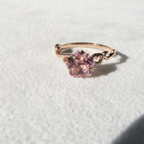 【Ring】　ピンクトルマリン　7mm　さくらシェイプ　＃9