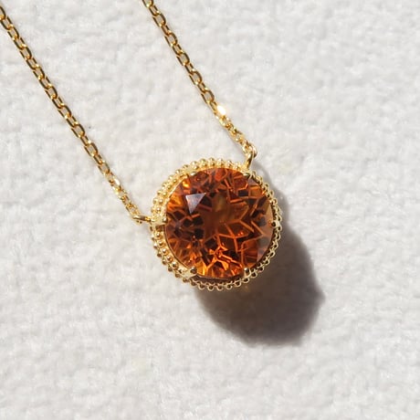 【necklace】　エクストラシトリン 8mm ダンデライオンカット