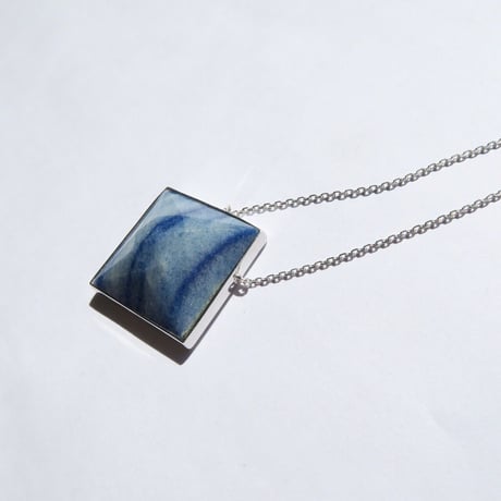 ブルーアベンチュリン：シミズ貴石様 会長カット　necklace
