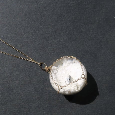 【Necklace】ホワイトガーデンクォーツ パイライト入り