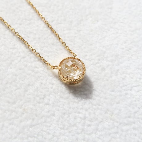 【necklace】　ルチルクォーツ　RD型　甲州貴石切子