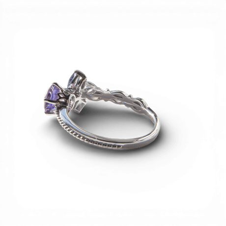 【Ring】　アメジスト　6mm　さくらインカット　＃11